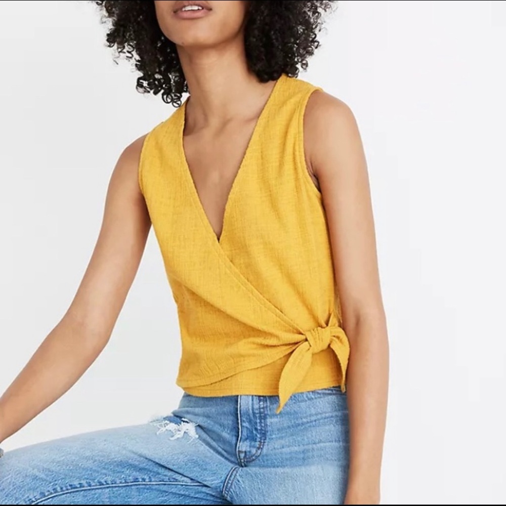 Madewell Wrap-Tie Tank Top Tungsten Glow - Picture 2 of 8